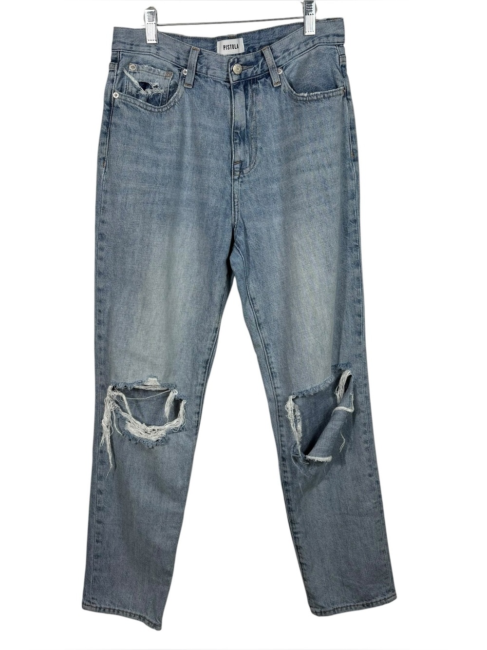 Pistola Presley High Rise Distressed Relaxed Fit Roller Jeans 90s Style 28 30x29